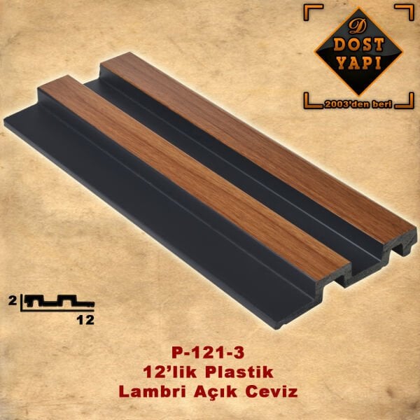PLASTİK LAMBRİ 12 CM = 1 ad = 2,80 mt