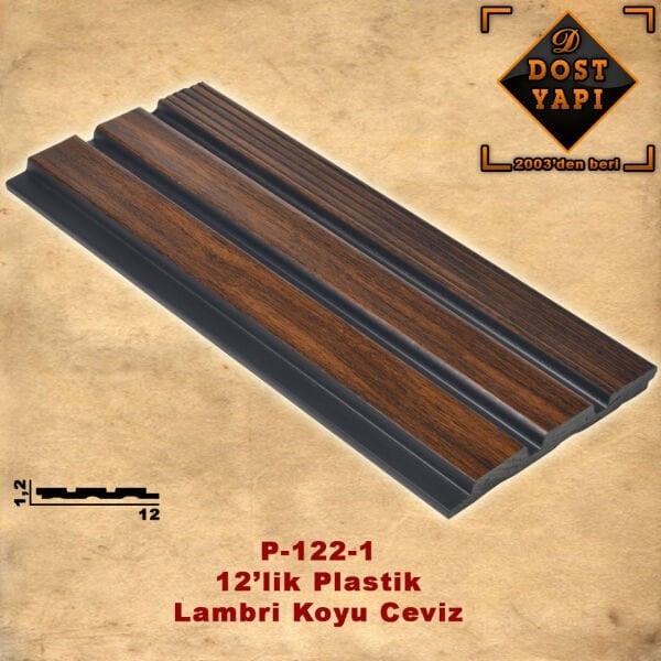 PLASTİK LAMBRİ 12 CM = 1 ad = 2,80 mt