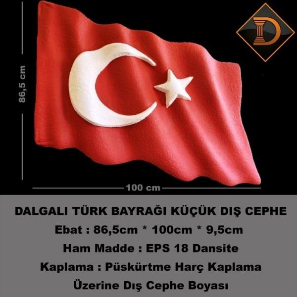 DALGALI TÜRK BAYRAĞI KÜÇÜK