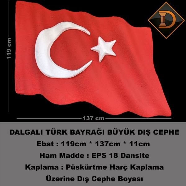 DALGALI TÜRK BAYRAĞI BÜYÜK