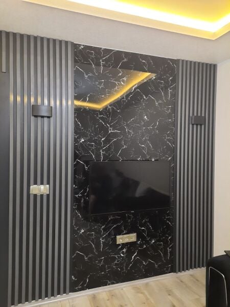 SİYAH PVC MERMER DESEN 122X244