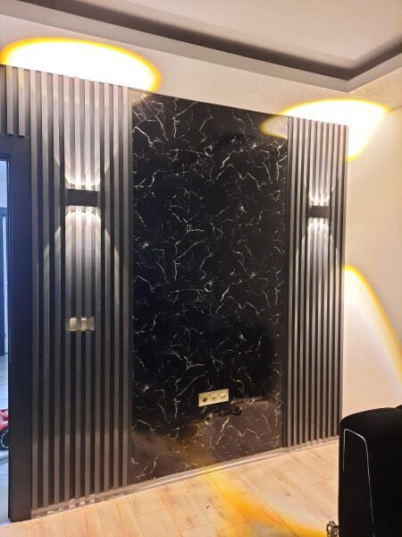 SİYAH PVC MERMER DESEN 122X244