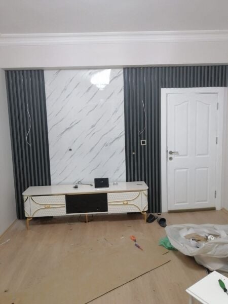BEYAZ PVC MERMER DESEN 122X244